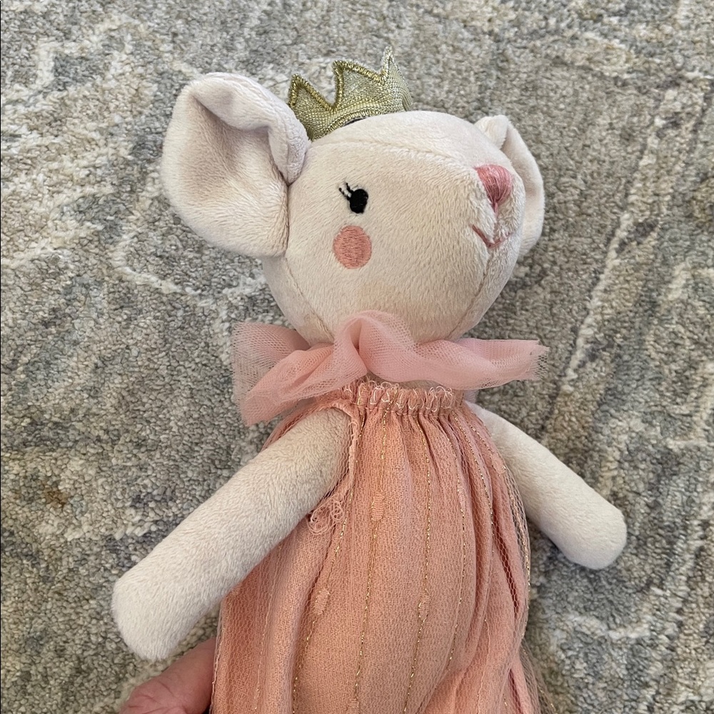 Pink Princess Mouse Plush Doll with Crown - Soft Stuffed Animal - Picture 2 of 5
